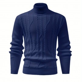 Cool Retro Knitted Sweater For Men, Men's Casual Retro Cable Pullover Hooded Knit Sweater Streetwear For Winter Fall, As Gifts