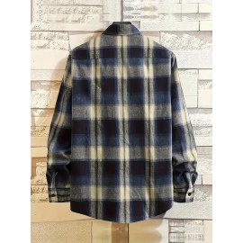 Coral Fleece Solid Color Hoodies For Men, Warm Hoodie With Kangaroo Pocket, Comfy Loose Trendy Hooded Pullover, Mens Clothing For Autumn Winter